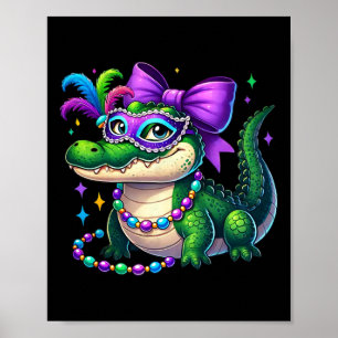 Mardigator Mardi Gras Alligator Costume Men Women  Poster