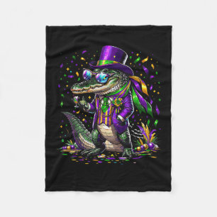 Mardigator Mardi Gras Alligator Fleece Blanket