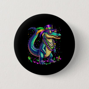 Mardigator Mardi Gras Alligator Men Women Mardi Gr 6 Cm Round Badge