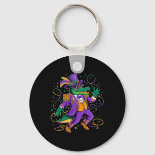 Mardigator Mardi Gras Dancing Alligator Costume Ma Key Ring