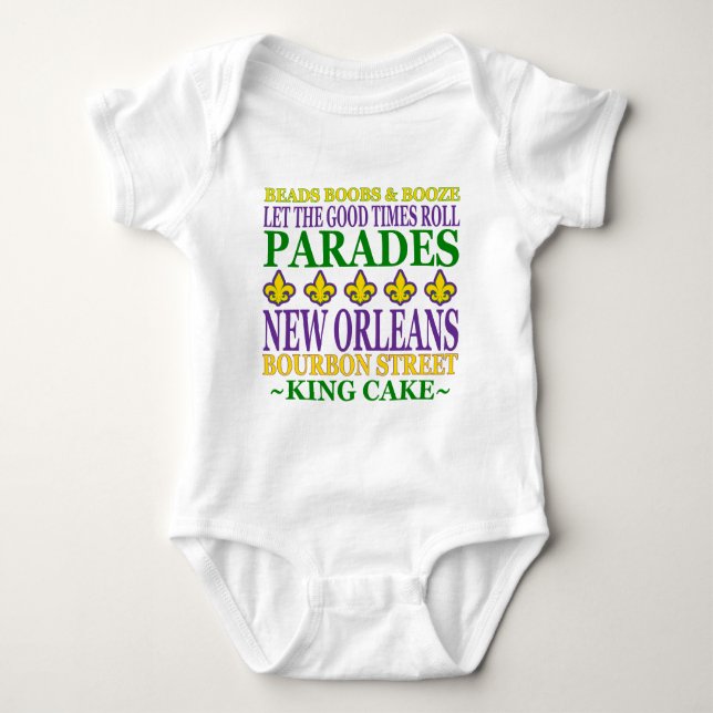 mardis gras baby bodysuit (Front)