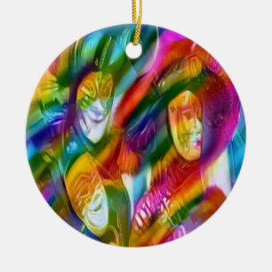 Mardis Gras Ceramic Tree Decoration