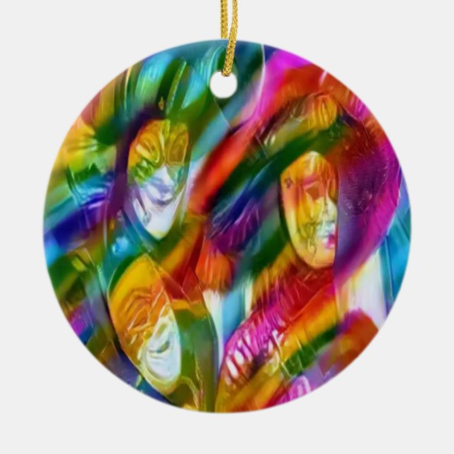 Mardis Gras Ceramic Tree Decoration (Front)