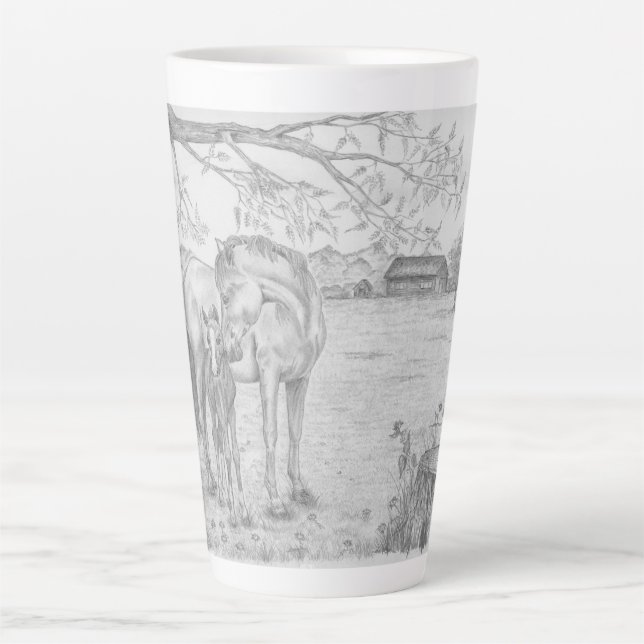 Mare and Foal Latte Mug (Front)