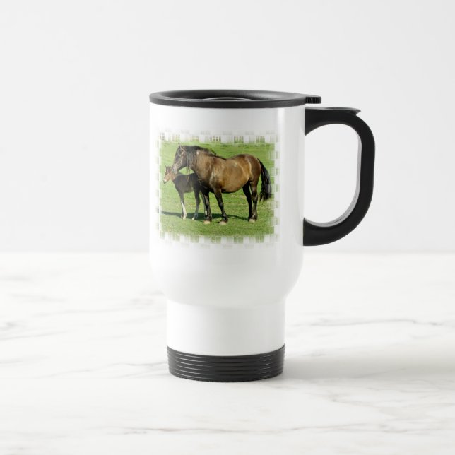 Mare and Foal Plastic Travel Mug (Right)