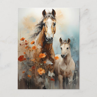 Mare and Foal Postcard