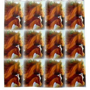 mare and pony pattern shower curtain