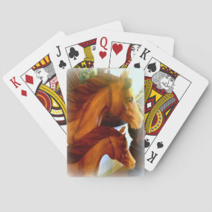 mare and pony playing cards