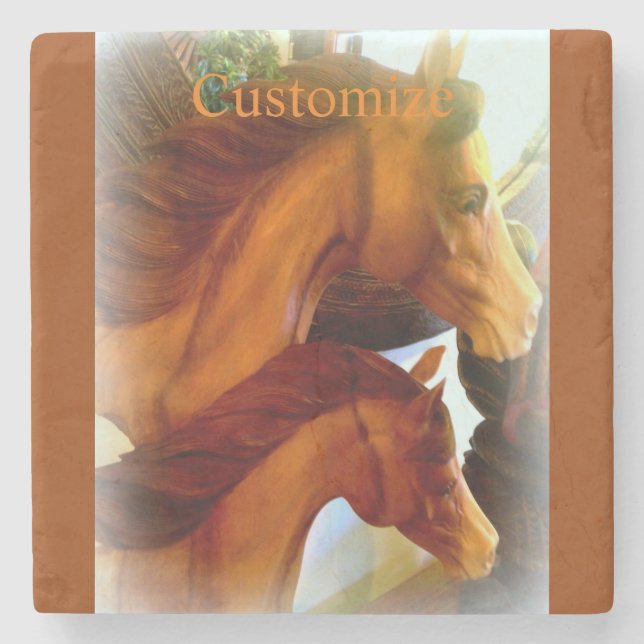 Mare and pony Thunder_Cove Stone Coaster (Front)