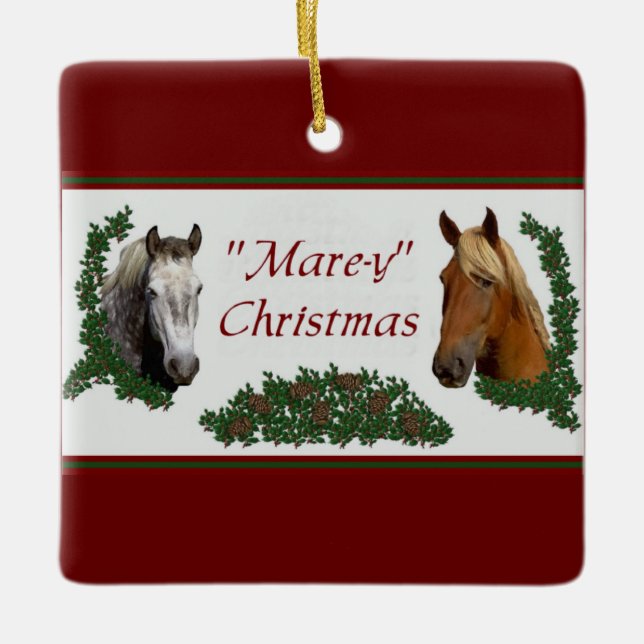 Mare-y Christmas Ceramic Ornament (Front)