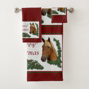 Mare-y Christmas Horse Lovers Bath Towel Set