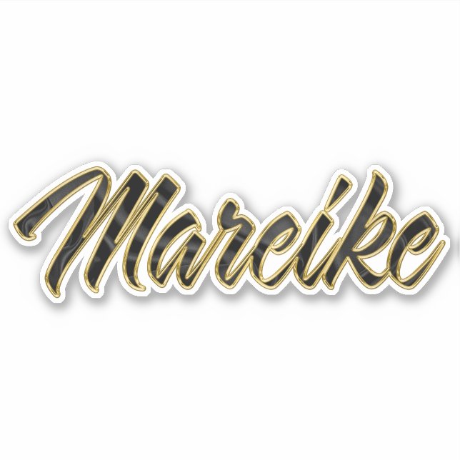 Mareike black gold lettering Sticker (Front)