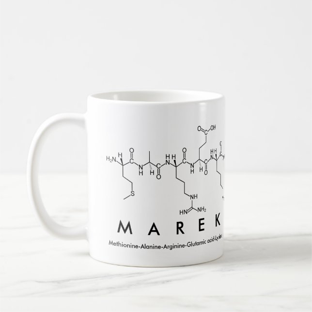 Marek peptide name mug (Left)