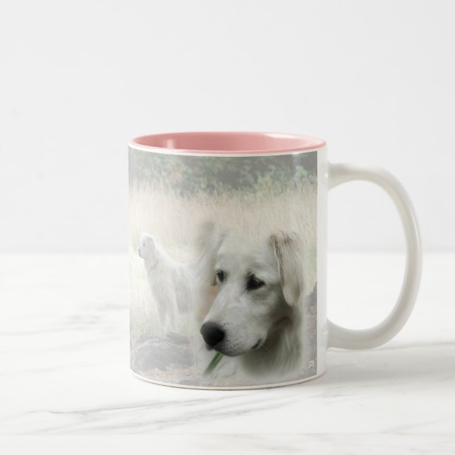 Maremma sheepdog guardian design Two-Tone coffee mug (Right)
