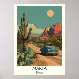 Marfa Texas Desert Vista Art Poster