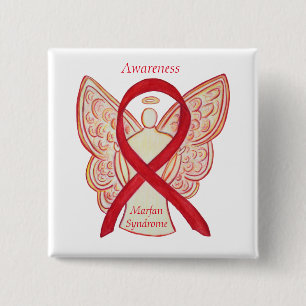 Marfan Syndrome Angel Awareness Ribbon Custom Pins
