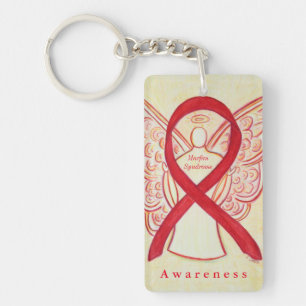 Marfan Syndrome Angel Awareness Ribbon Keychain
