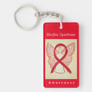 Marfan Syndrome Awareness Ribbon Angel Keychain