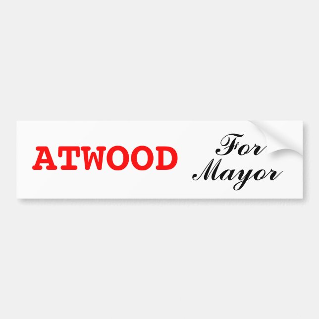 Margaret Atwood For Mayor Bumper Sticker (Front)