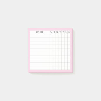 Margaret Collection Post-It Habit Tracker in Pink Notes