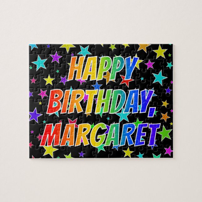 "MARGARET" First Name, Fun "HAPPY BIRTHDAY" Jigsaw Puzzle (Horizontal)