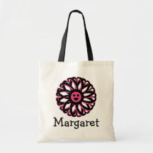 Margaret Happy Flower Personalised Tote Bag