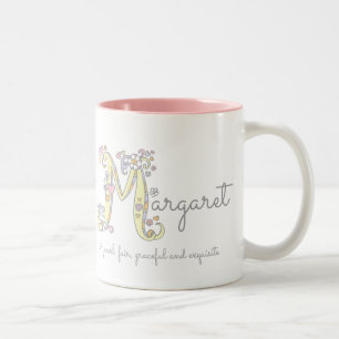Margaret letter M name meaning monogram mug