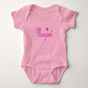 "Margaret" Name Pink,  Baby Bodysuit