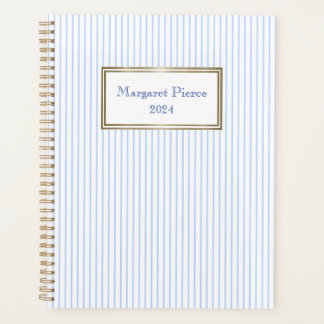 Margaret Pinstripe Planner with White
