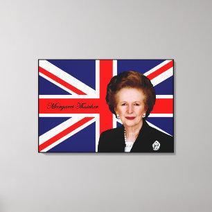 Margaret Thatcher - British Flag Canvas Print