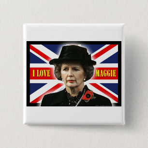 Margaret Thatcher I Love Maggie 15 Cm Square Badge