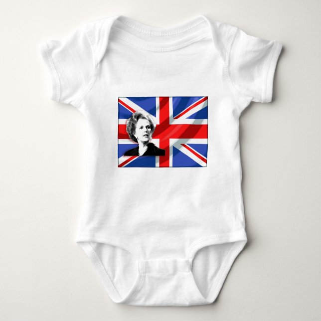 Margaret Thatcher Union Jack Baby Bodysuit (Front)
