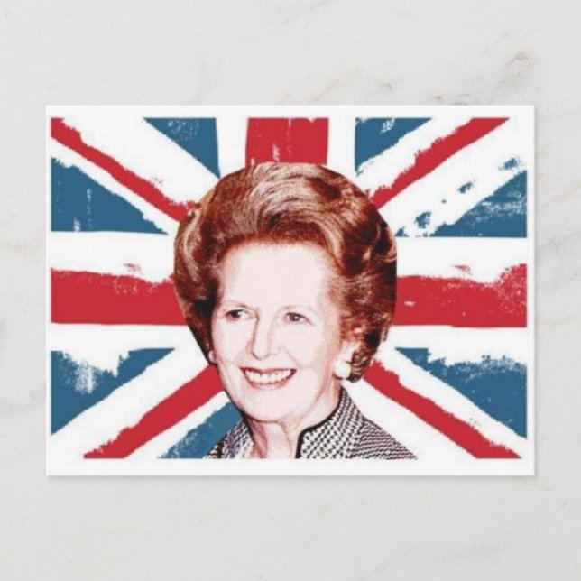 MARGARET THATCHER UNION JACK POSTCARD (Front)