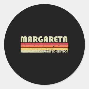 Margareta Name Personalised Retro Vintage 80s 90s  Classic Round Sticker