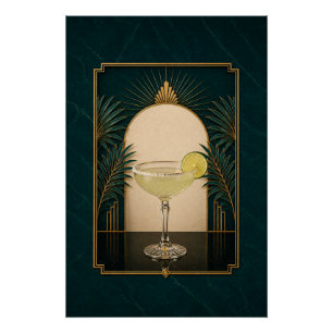 Margarita Art Deco Poster Bar Art
