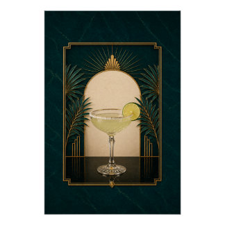 Margarita Art Deco Poster | Bar Art