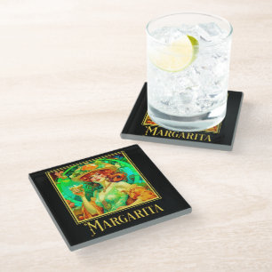 Margarita Art Nouveau Glass Coaster