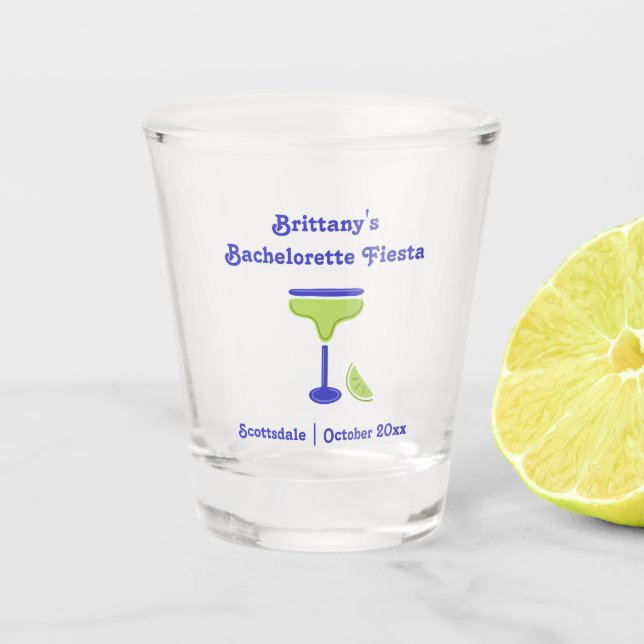 Margarita Bachelorette Fiesta Party Favour Shot Glass (Front)