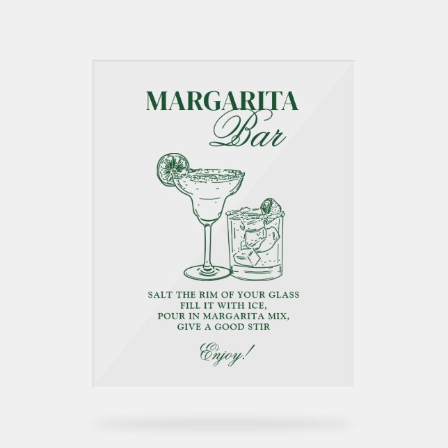 Margarita Bar Acrylic Sign (Front)
