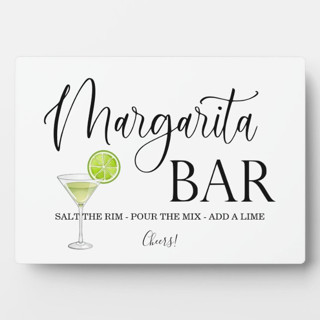 Margarita Bar wedding sign Tabletop Plaque  (Front)
