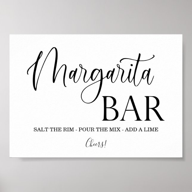 Margarita Bar wedding sign Tabletop Plaque  (Front)