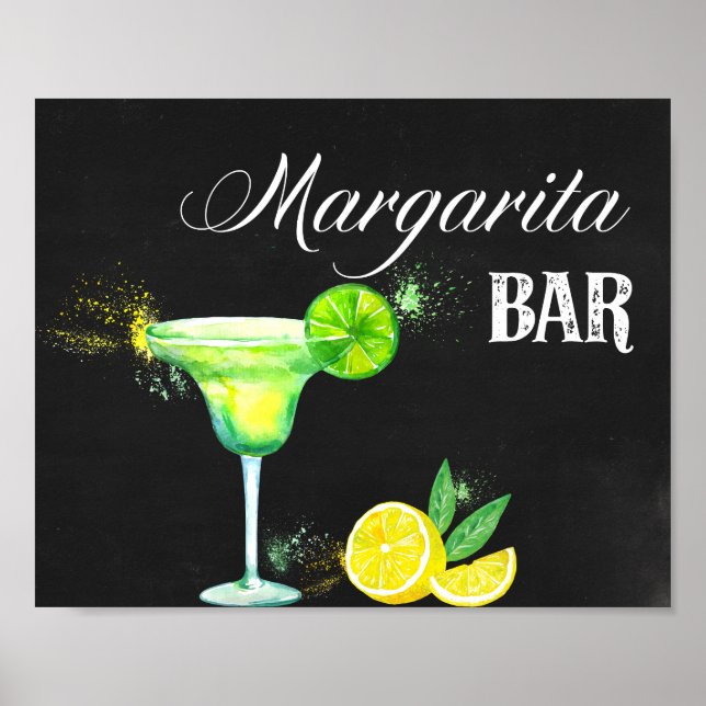 Margarita Bar with Black Background Poster (Front)