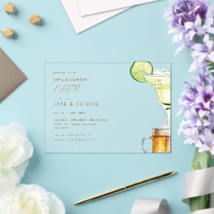 Margarita Beer Engagement Party II Acrylic Invitations