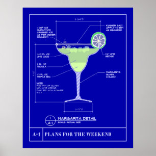 Margarita Blue Print Poster