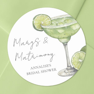 Margarita Bridal Shower Classic Round Sticker