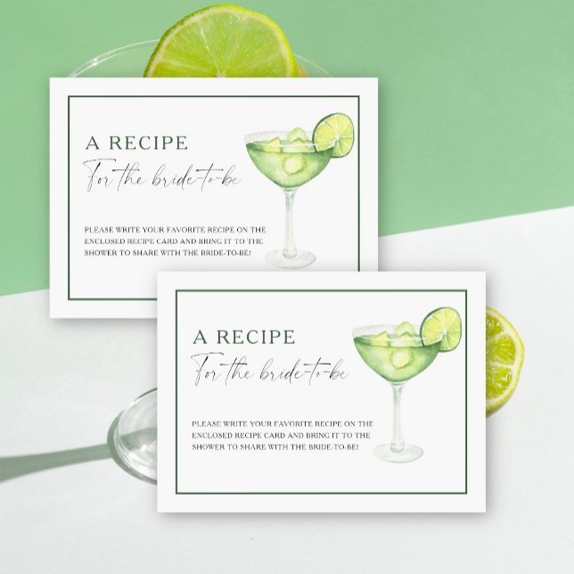 Margarita bridal shower Recipe for the bride to be Enclosure Card (Creator Uploaded)
