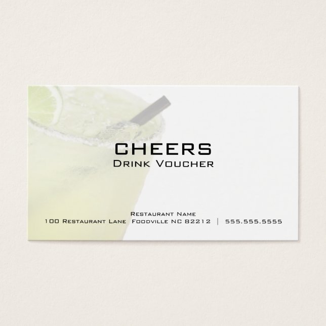 Margarita Business Drink Voucher Cards (Front)