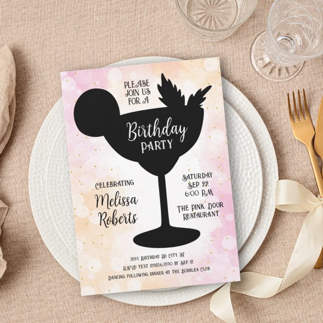Margarita Cocktail Birthday Party Invitation (Creator Uploaded)