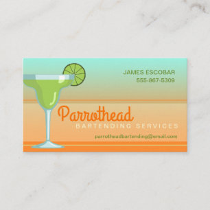 Margarita Cocktail Lime/Orange/Aqua Business Card