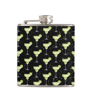 Margarita Cocktail Pattern Hip Flask